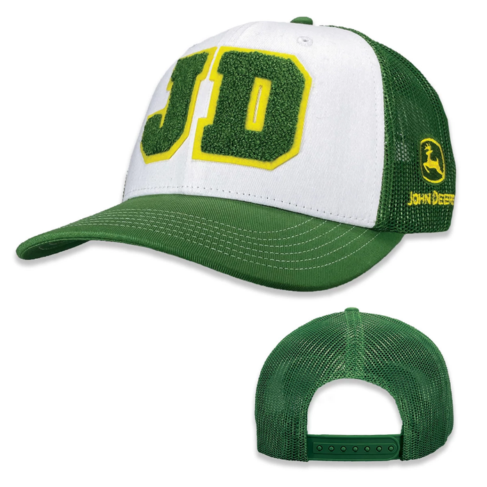 Varsity JD Patch White Trucker Hat