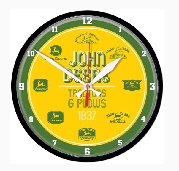 John Deere Green Vintage Logo Clock