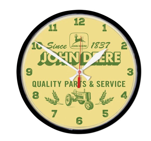 John Deere Retro Badge Round Wall Clock