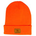 John Deere Knit Orange Beanie with Leather Patch