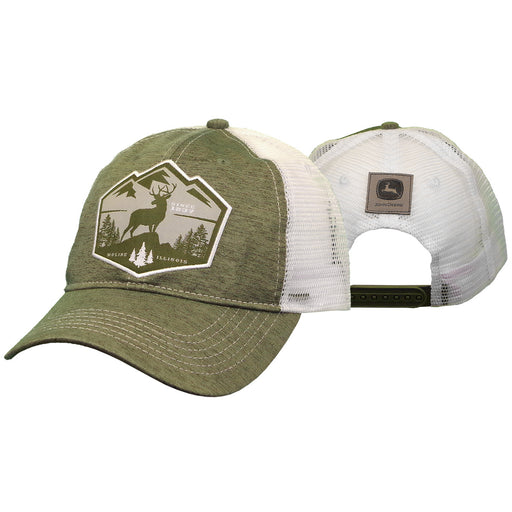 John Deere Men's Olive and White Deer Patch Cap