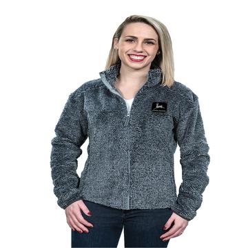 John Deere Women's Charcoal Full Zip Sherpa Jacket — Enns Brothers Ltd