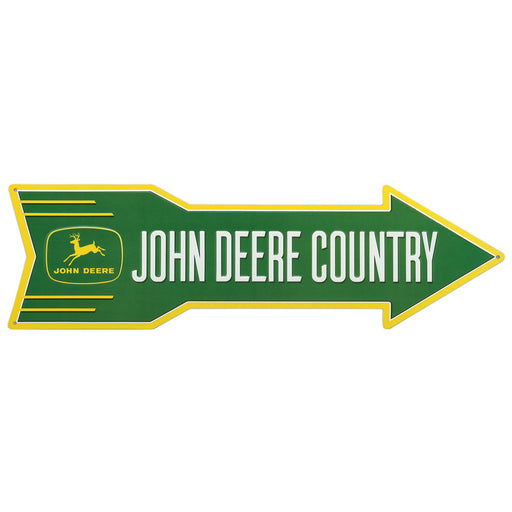 John Deere Country Embossed Tin Arrow Sign