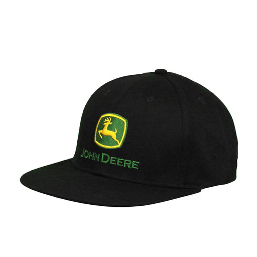 John Deere Men's Black Flat Billed Cap