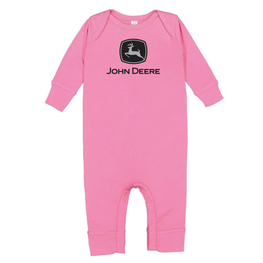 John Deere Infant Girls Pink Longsleeve Romper