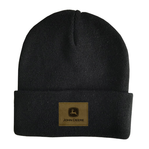 Unisex Black John Deere Lined Beanie