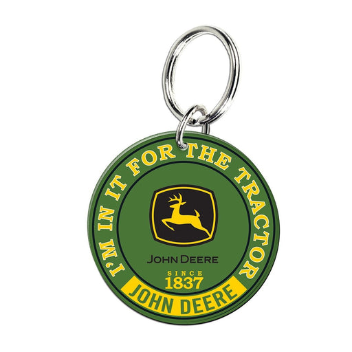 Green John Deere Tractor Key Ring