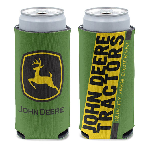 John Deere Green Stripe Slim Can Cooler