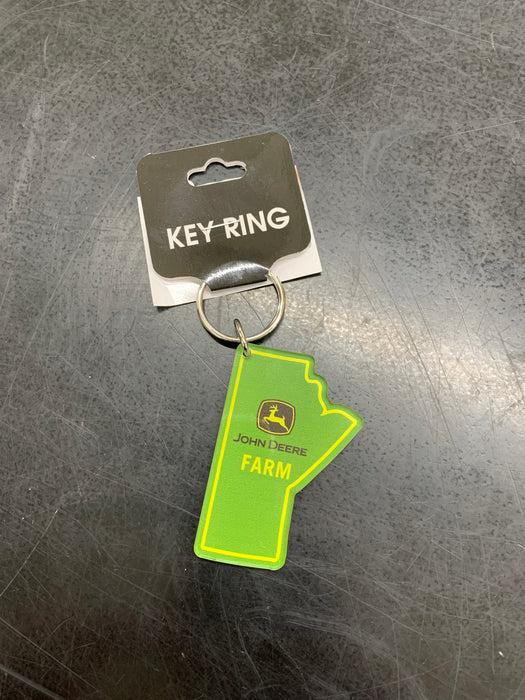 John Deere Manitoba Shaped Farm MB Green Key Chain