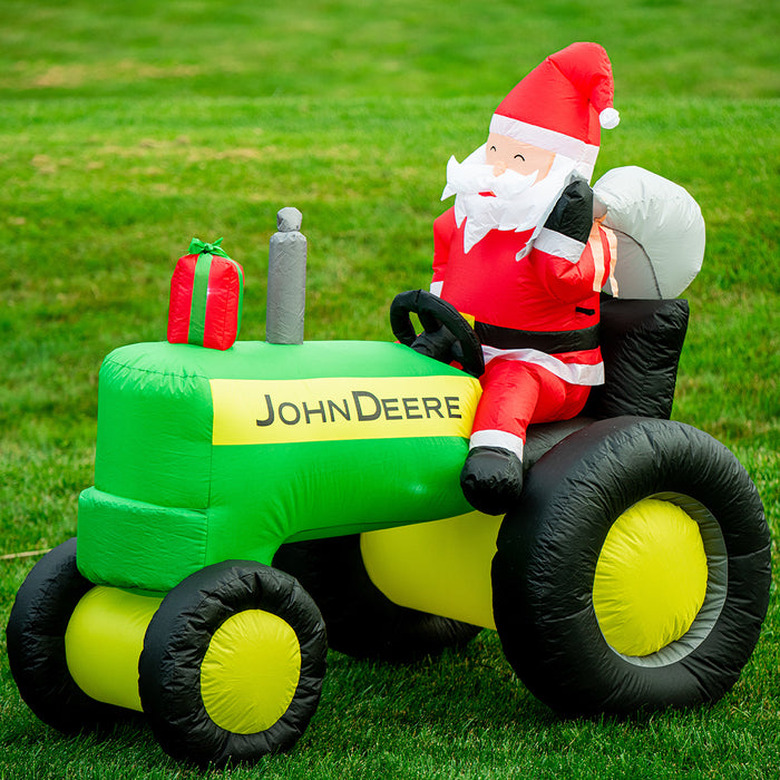 John Deere Inflatable Santa Tractor