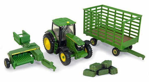 John Deere 1/64 6210 with Baler & Wagon Set