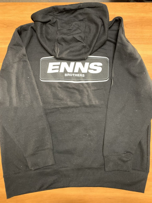 Women's Black John Deere Small Town Hoodie w Enns Brothers Logo